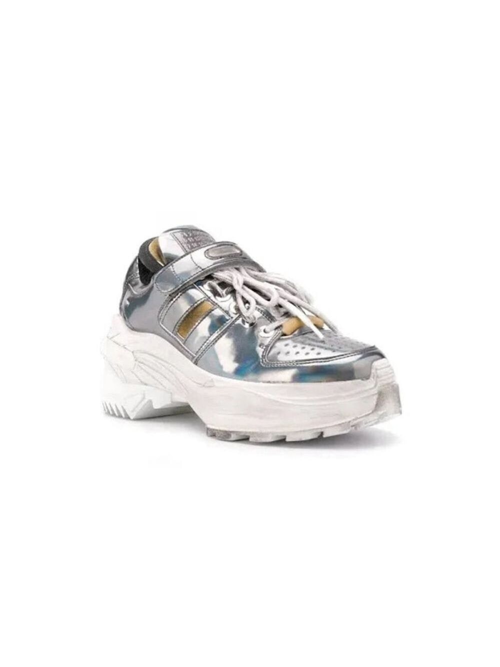 Women Maison Margiela Sneakers Silver White Size 39.5 MSRP $1085